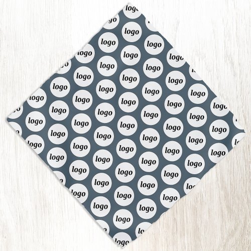 Logo Pattern Business Promotional Charcoal Gray Bandana