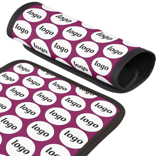 Logo Pattern Business Promotional Cherry Pink Luggage Handle Wrap (Simple logo pattern business promotional luggage handle wrap for business travel in dark cherry pink)