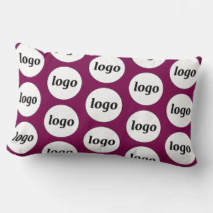 Logo Pattern Business Promotional Cherry Pink Lumbar Pillow