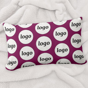 Logo Pattern Business Promotional Cherry Pink Lumbar Pillow