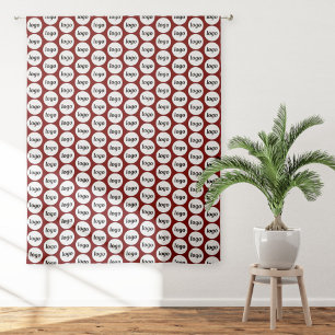 Logo Pattern Business Promotional Dark Red Sheer Curtains