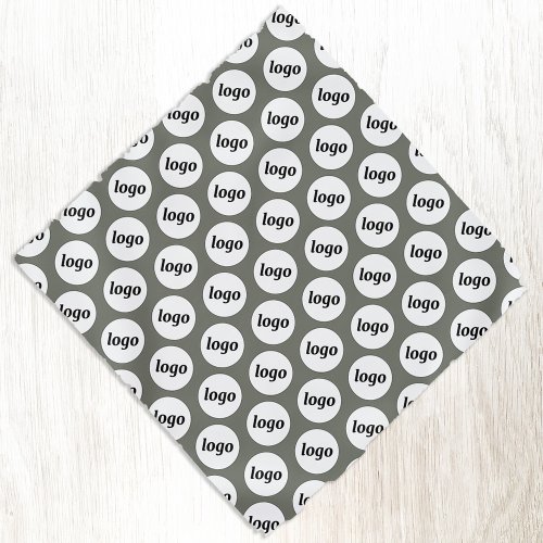 Logo Pattern Business Promotional Sage Green Bandana