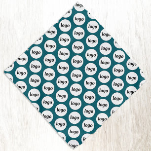 Logo Pattern Business Promotional Teal Green Bandana