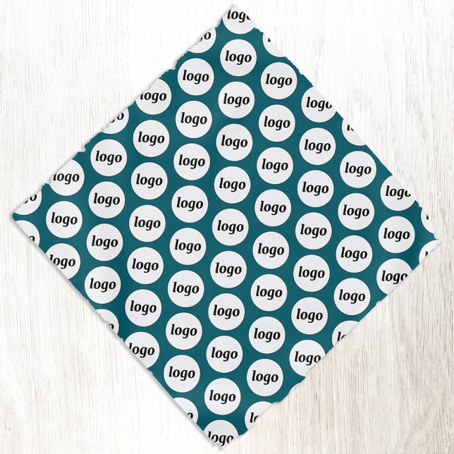 Logo Pattern Business Promotional Teal Green Bandana (Simple logo pattern business branding promotional bandana)