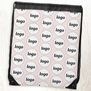 Logo Pattern Promotional Branding Business Pink Drawstring Bag
