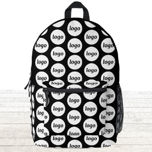 Logo Pattern Promotional Business Black Printed Backpack