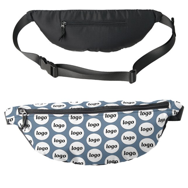 Logo Pattern Promotional Business Blue Fanny Pack (Logo pattern business promotional branding fanny pack bag)