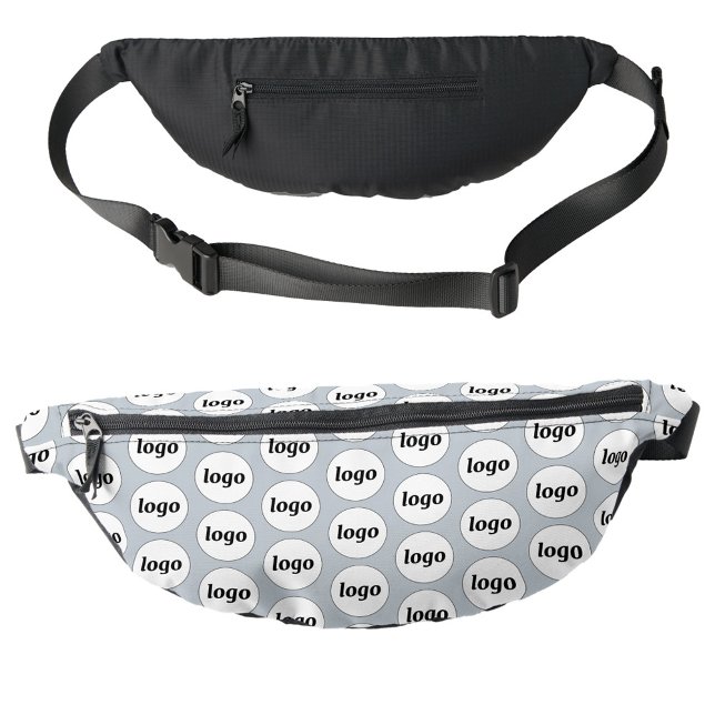 Logo Pattern Promotional Business Blue Fanny Pack (Logo pattern business promotional branding fanny pack bag)