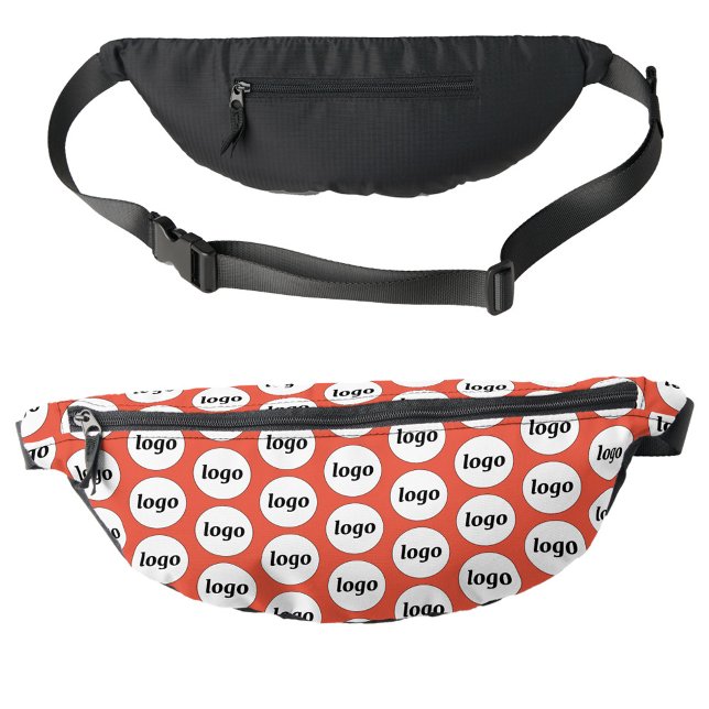 Logo Pattern Promotional Business Branding Red Fanny Pack (Logo pattern business promotional branding fanny pack bag)