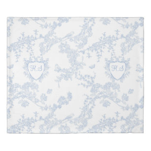 Logo Personalize Custom Monogram Chinoiserie Toile Duvet Cover