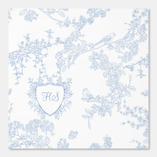 Logo Personalize Custom Monogram Chinoiserie Toile Wallpaper