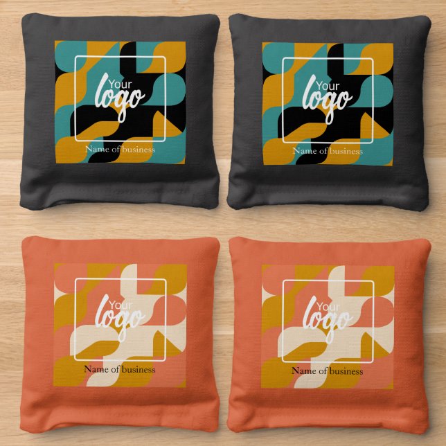 Logo Personalized Business Cornhole Bags (Wood)