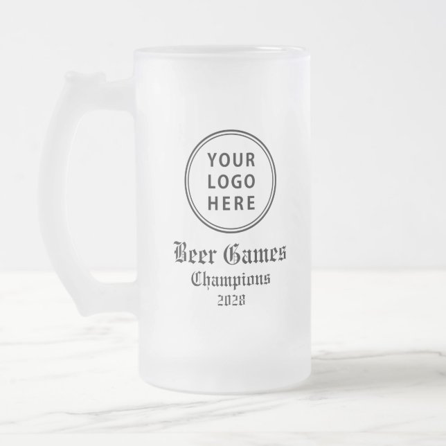 Logo Personalized Event Frosted Glass Beer Mug (Left)