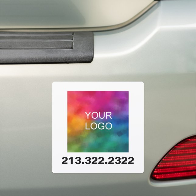 Logo Phone Number Template Custom Large Square Car Magnet (In Situ)