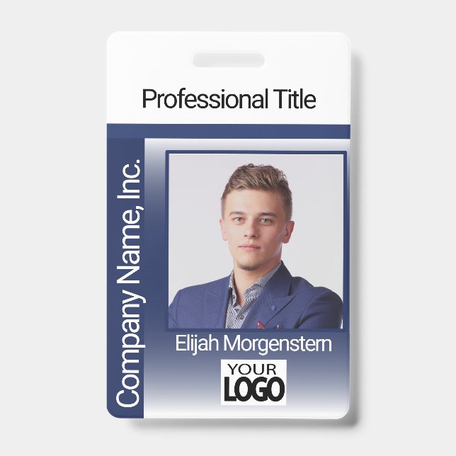 Logo Photo Badge - Dark Blue and White (Front)