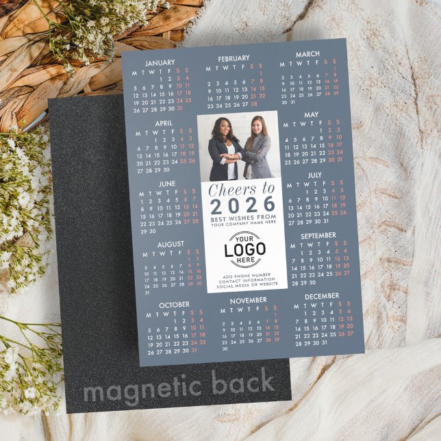 Logo Photo Info Dusty Calendar 2026 Magnetic Card (Creator Uploaded)