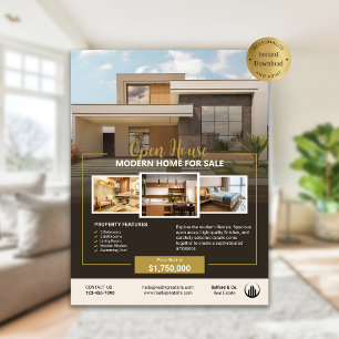 Logo Photo Real Estate Open House Template Flyer