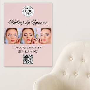 Logo Photo Script Blush Pink Makeup Studio Foam Board
