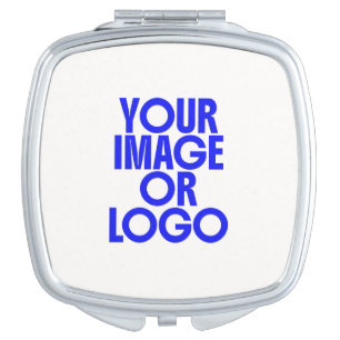 Logo Photo Simple White Compact Mirror