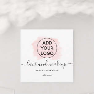 Logo pink brushstroke typography hair makeup invitation