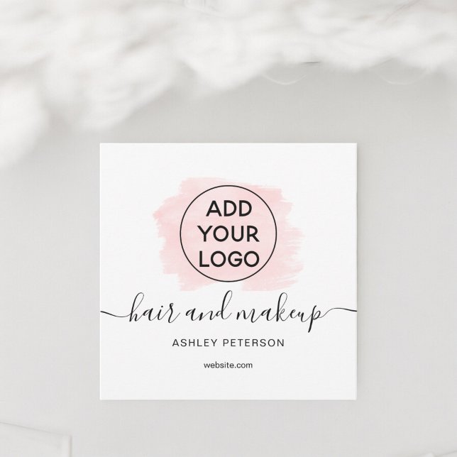 Logo pink brushstroke typography hair makeup invitation (Logo pink brushstroke typography hair makeup invitation)