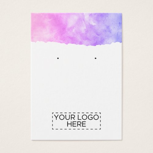 Logo Pink Watercolor Ombre Earring Display Card