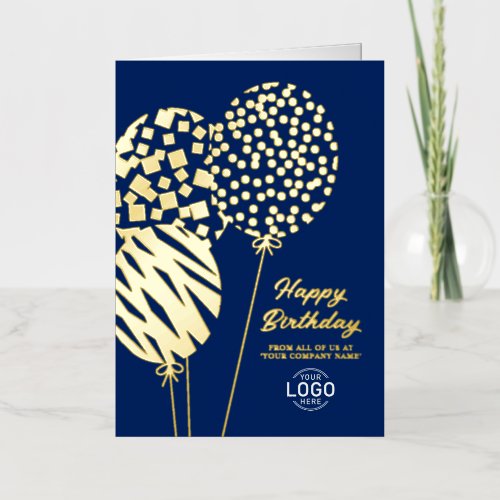 Logo Playful Balloons Navy Blue Business Birthday