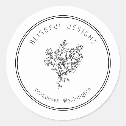 Logo Pretty Design Floral Shop Business Classic Round Sticker