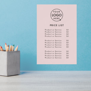 Logo Price List   Blush Pink Business Modern Wall Decal