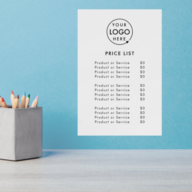 Logo Price List | Business Modern Minimalist Wall Decal (Home Office 3)