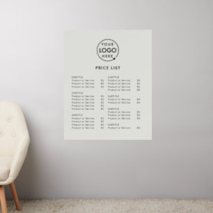 Logo Price List Gray Business Modern Minimalist Wall Decal