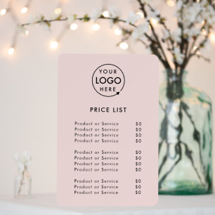 Logo Price List Pink Business Modern Minimalist Foam Board