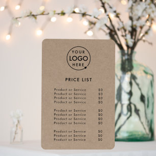 Logo Price List   Rustic Kraft Business Modern  Foam Board