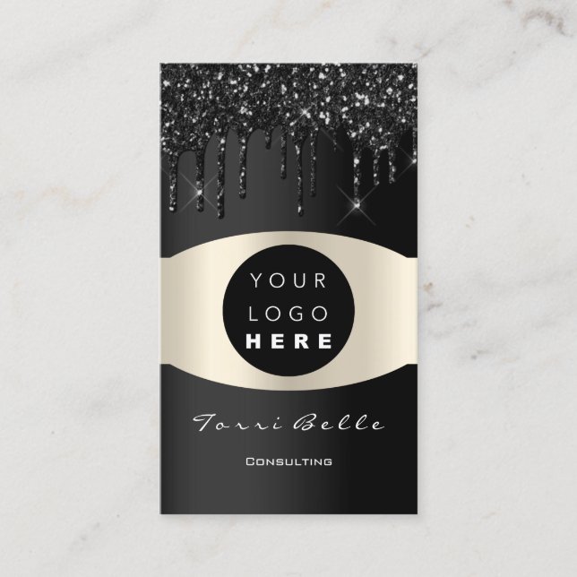 Logo Professional Black VIP Investment Consulting Business Card (Front)