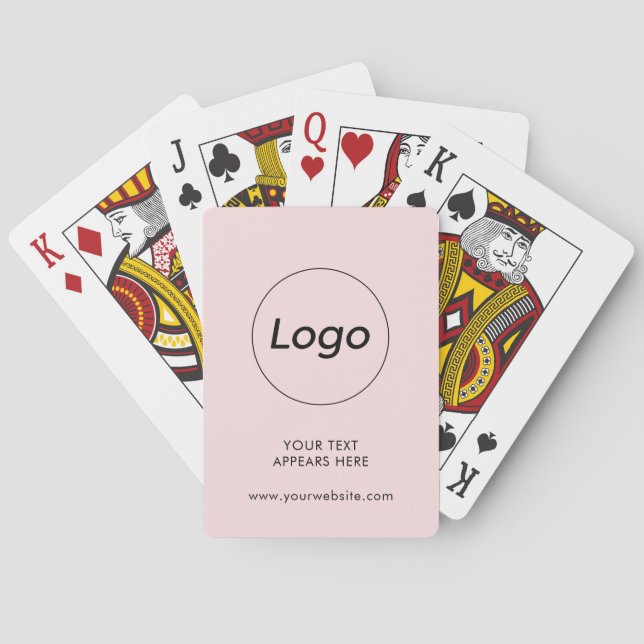 Logo Professional Blush Pink Poker Cards (Back)