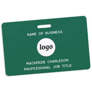 Logo Professional Business Forest Green Name Badge