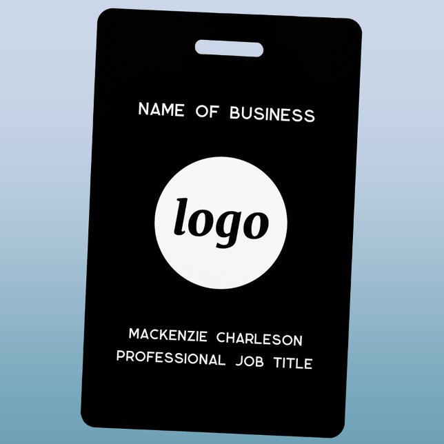 Logo Professional Business Name Badge (Simple logo with custom text business branding promotional name badge)