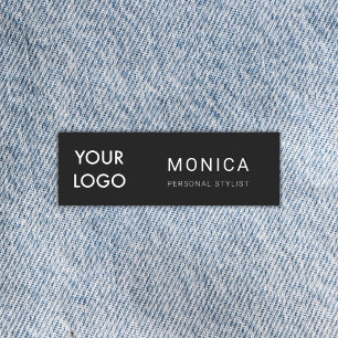 Logo Professional Minimalist Black Name Tag