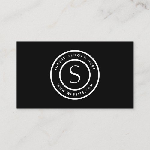 Logo Professional Plain Simple Modern Black Business Card