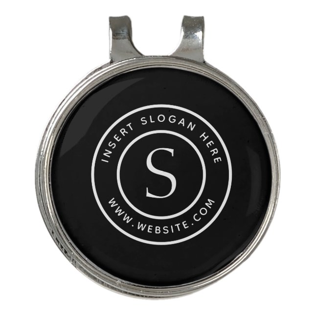 Logo Professional Plain Simple Modern Black Golf H Hat Clip (Front)