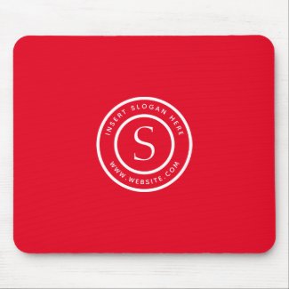 Logo Professional Plain Simple Red Mouse Pad
