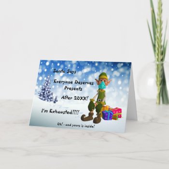 Logo Promotion Business Elf  Merry Christmas 20xx Holiday Card by ArtByBJ at Zazzle