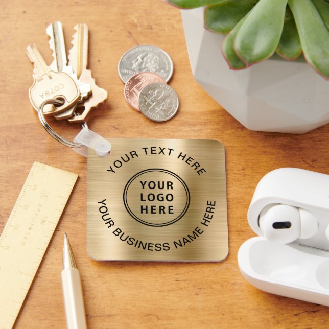 Logo Promotional Gold Keychain (Desk)