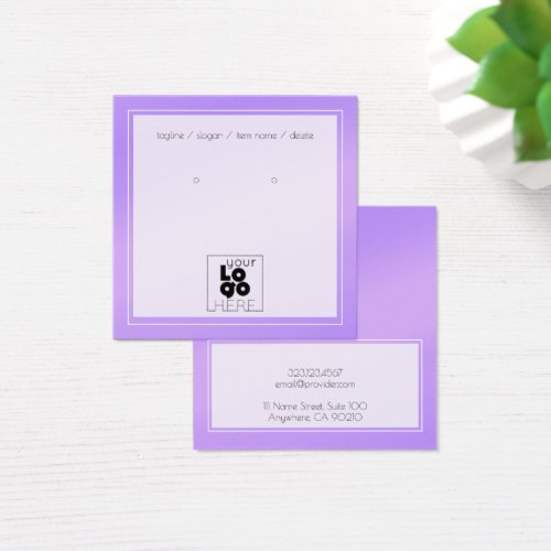 Logo Purple Faux Metallic Earring Display Card