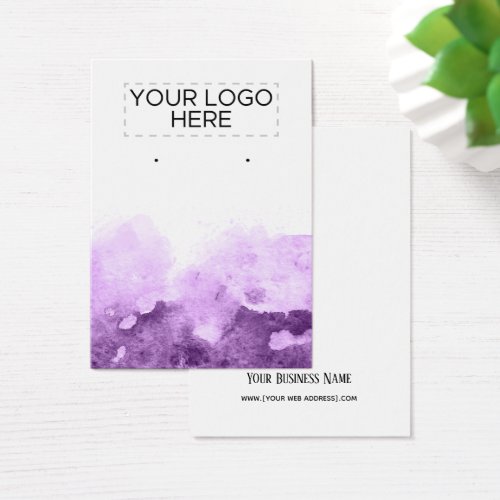 Logo Purple Ombre Watercolor Earring Display Card