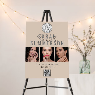 Logo QR Code 3 Photo Nail Artist Salon Booking Foam Board
