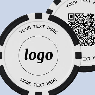 Logo Qr Code And Text Business Promotional Poker Chips at Zazzle