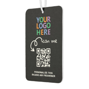 Logo QR Code and Text Custom Personalized Air Freshener