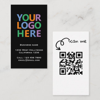 Logo QR Code and Text Custom Personalized Business Card