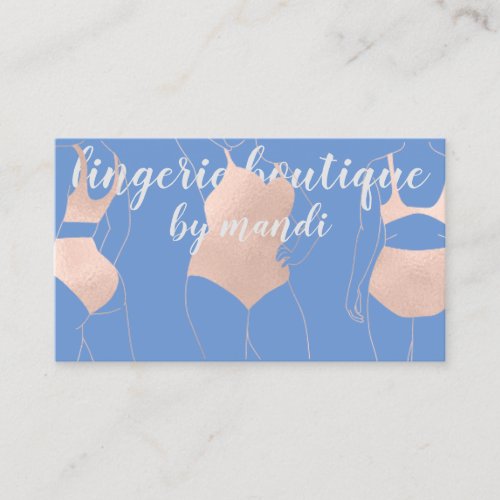 Logo QR Code Bikini Underwear Blue Rose Business Card